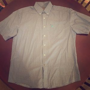 Men's Large Ariat Blue Short Sleeve Button Down
